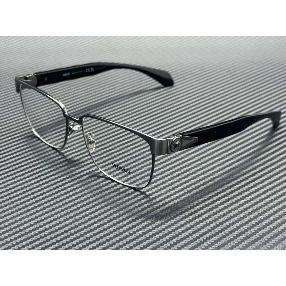 Versace VE1306 1262 Brushed Gunmetal Men`s 57 mm Eyeglasses