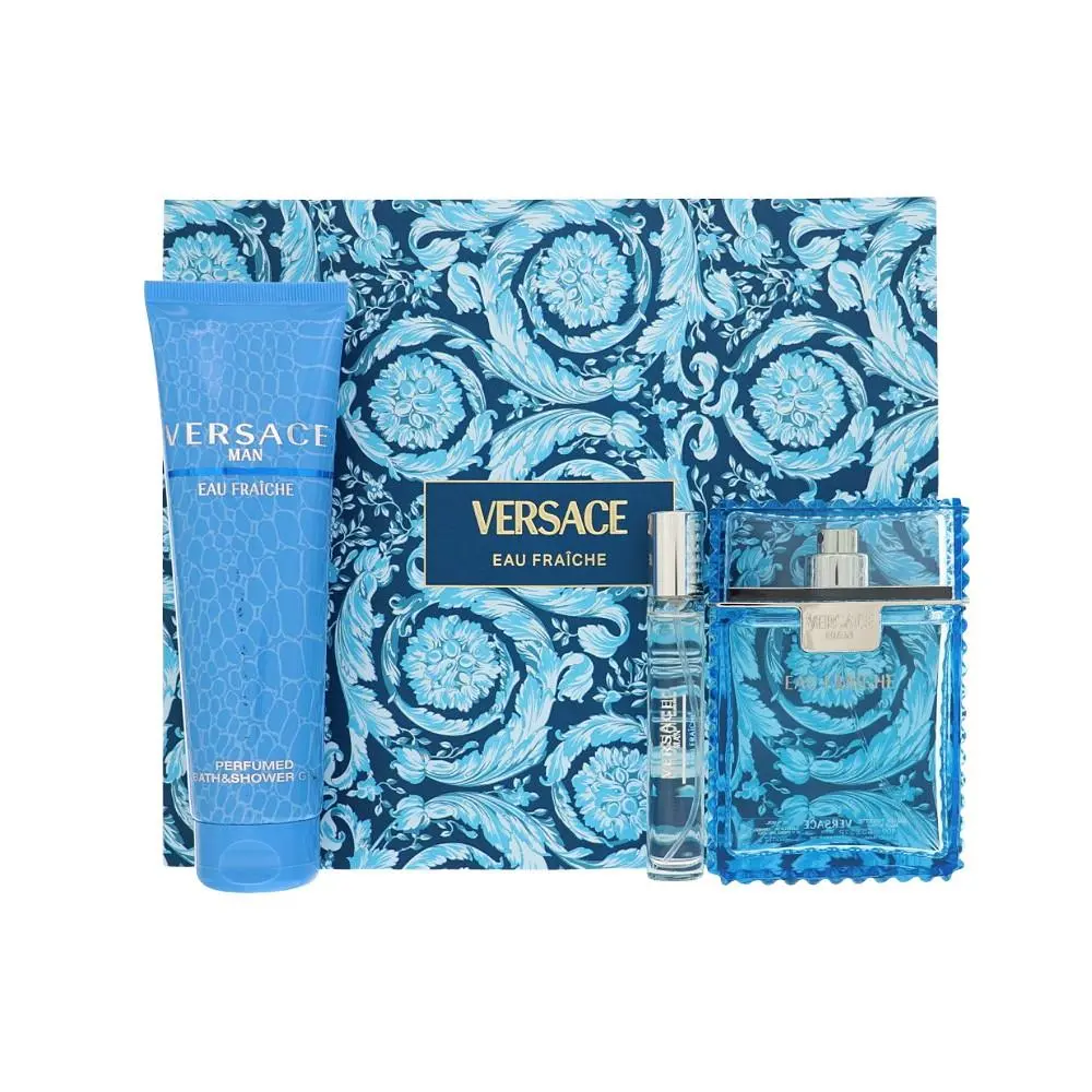 Eau Fraiche  Gift Set For Men 3 Piece Set For Men: 3.4 Oz Eau by Versace