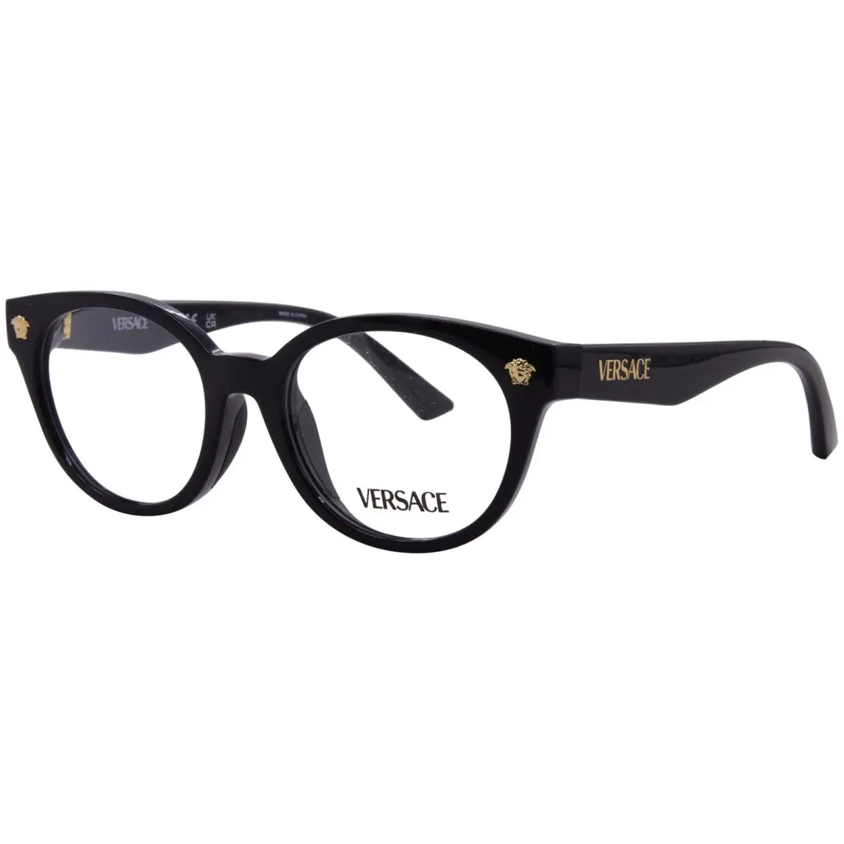 VK3009U GB1 Eyeglasses Youth Kids Girl`s Black Full Rim Round Shape 48mm by Versace