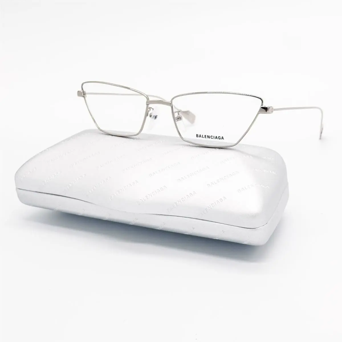Balenciaga Eyeglasses BB0091O 002 Cat Eye Silver Women Eyewear Balenciaga