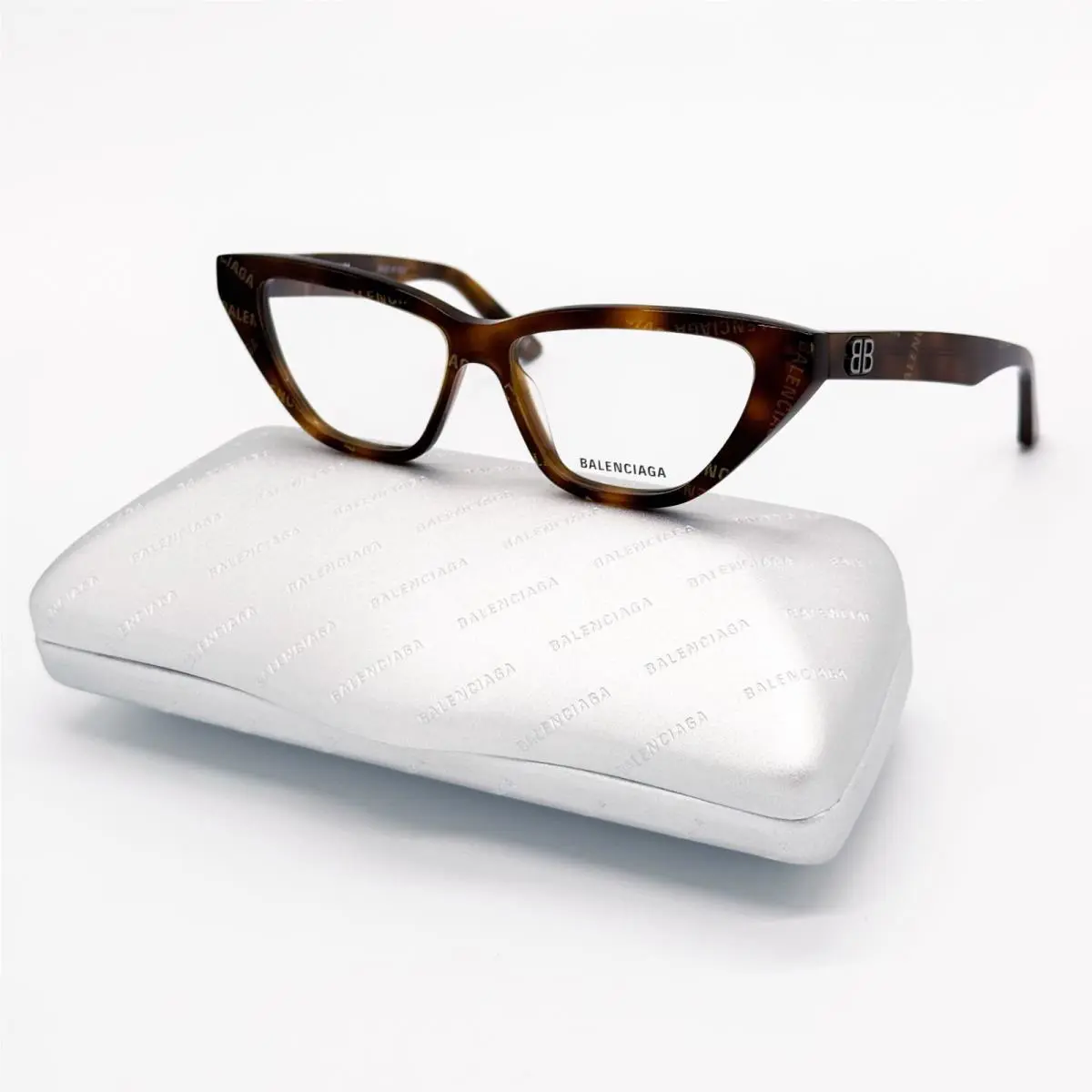 Balenciaga Eyeglasses BB0128O 002 Cat Eye Havana Women Eyewear Balenciaga