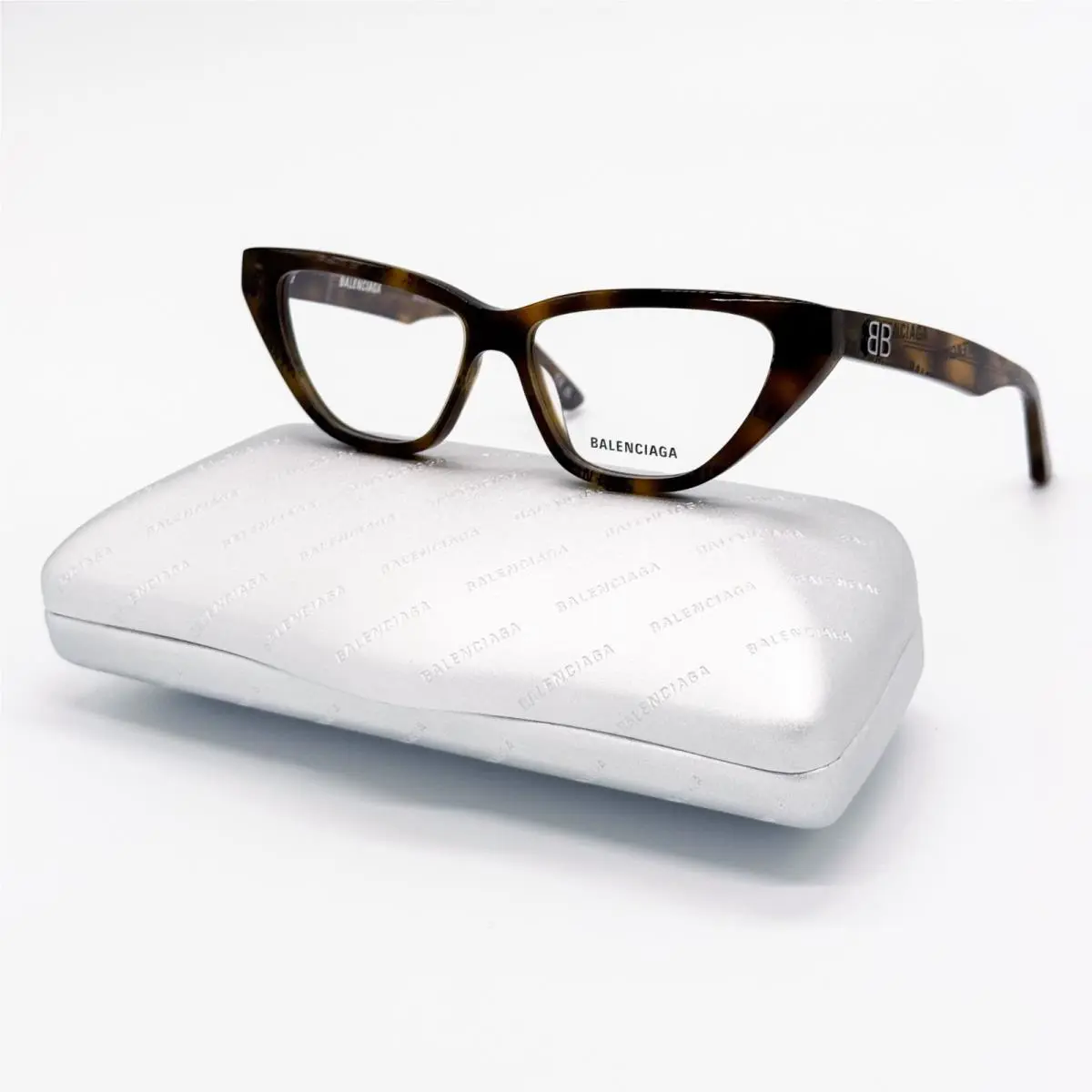 Balenciaga Eyeglasses BB0128O 005 Cat Eye Dark Havana Women Eyewear Balencia