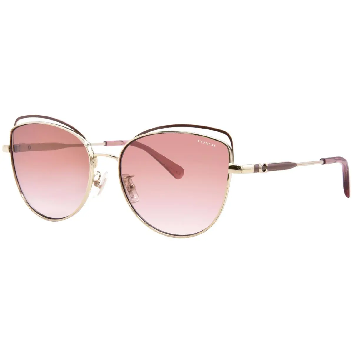 Coach CR621 HC7162 900513 Sunglasses Women`s Gold/nutmeg/amber Gradient 57mm