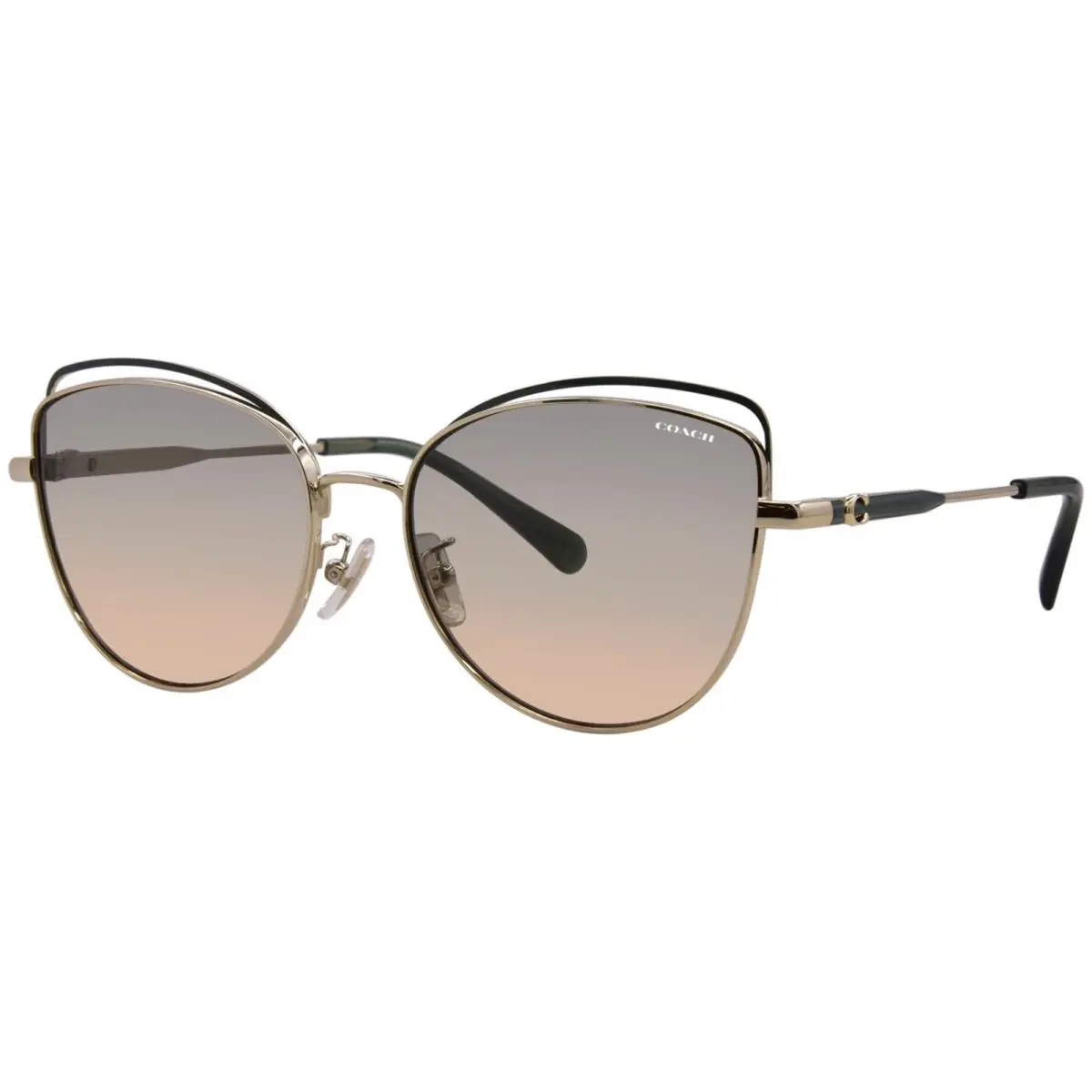 Coach CR621 HC7162 942913 Sunglasses Women`s Gold/pine Tree/green Champagne 57mm