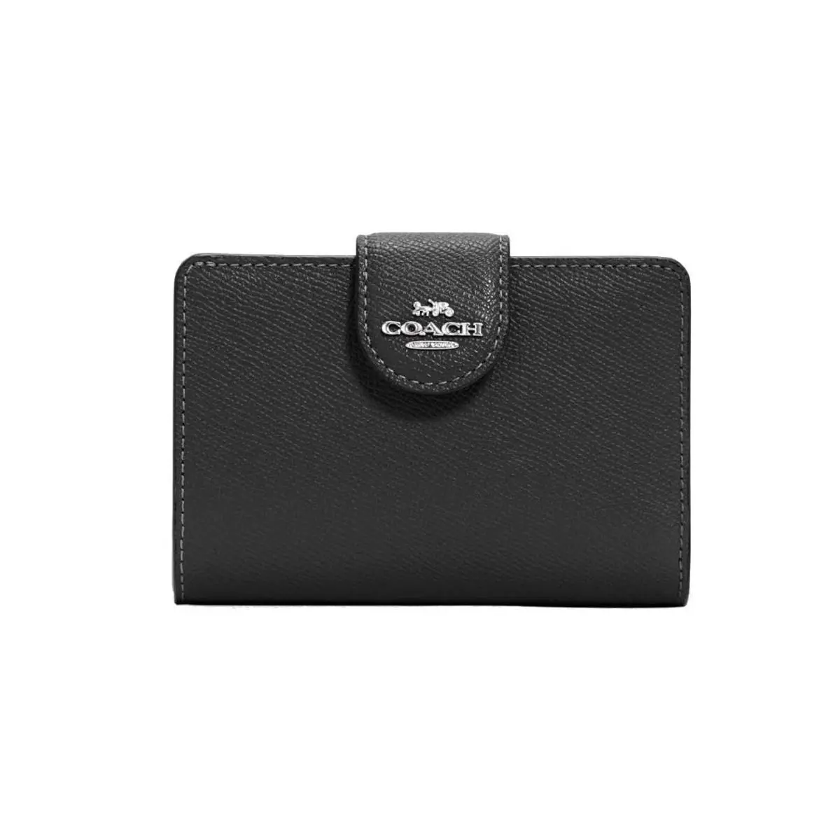 Coach Women`s Medium Corner Zip Wallet in Crossgrain Leather Black