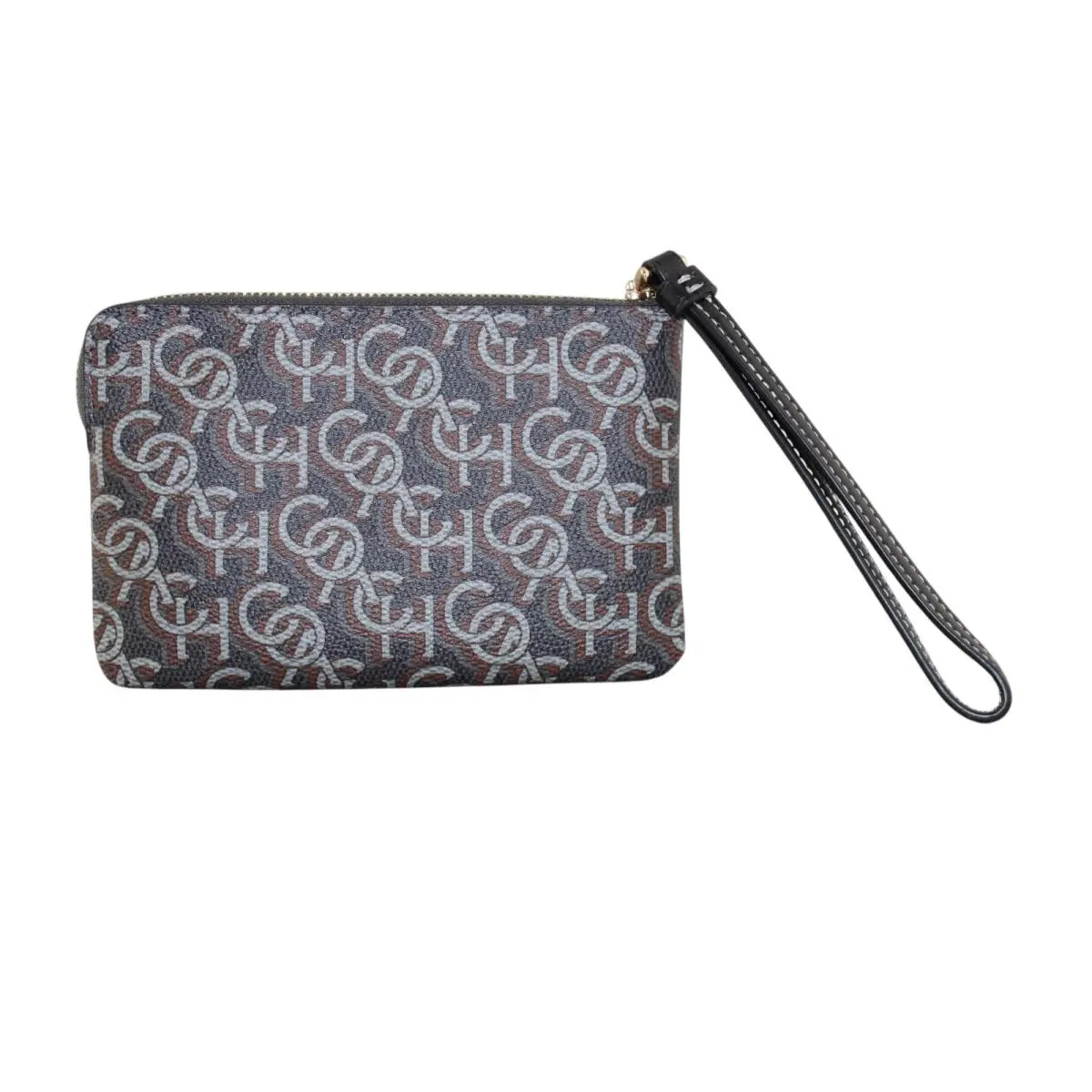 Coach Women`s Corner Zip Wristlet with Monogram Print Black