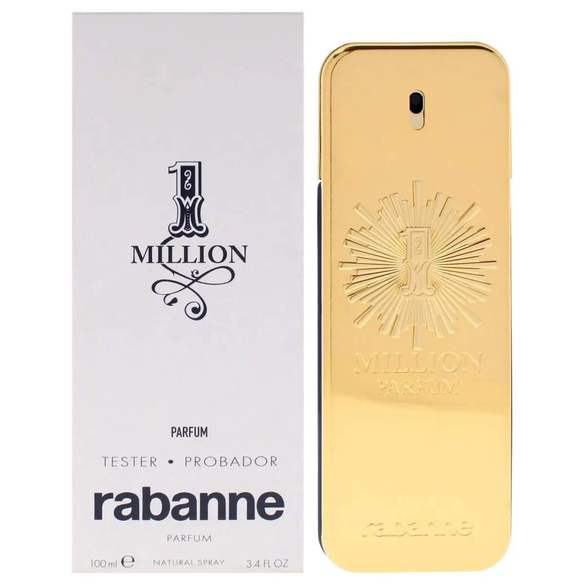 2 Pack 1 Million Parfum by Paco Rabanne For Men - 3.4 oz Parfum Spray Tester