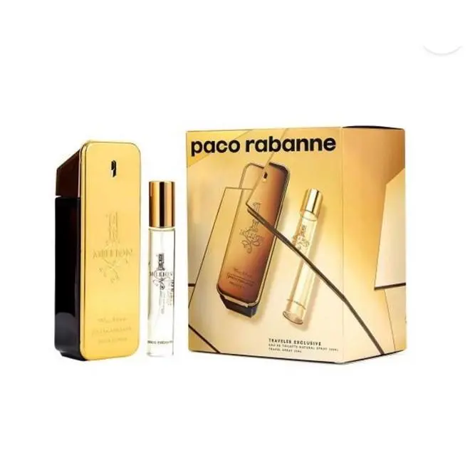 Paco Rabanne 1 Million 2pc Gift Set For Men with 3.4oz Edt+10ml Edt Spray