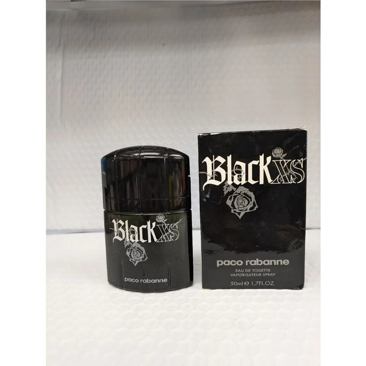 Black XS By Paco Rabanne Edt Spray 1.7 OZ / 50 ML For Men Rear Vintage