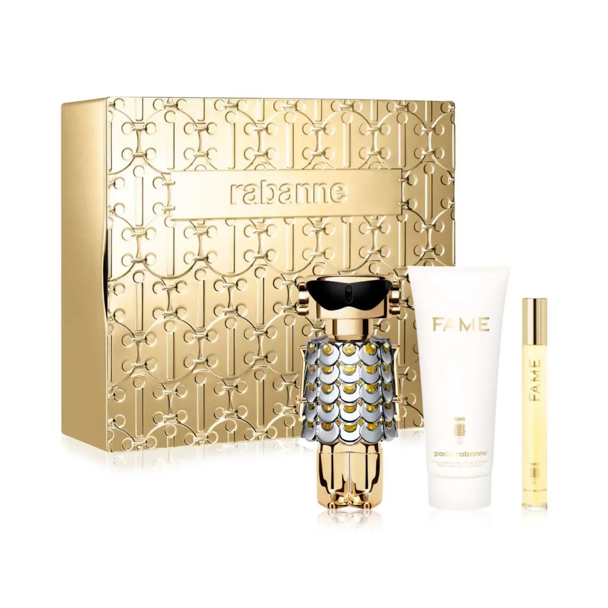 Paco Rabanne Fame 2.7oz Eau de Parfum 3.4oz Body Lotion 0.34oz Eau de Parfum
