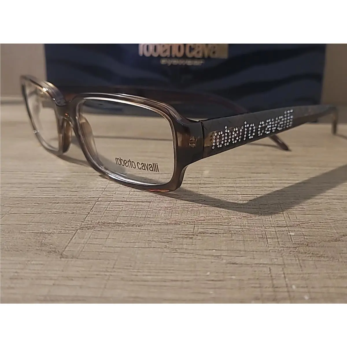 Roberto Cavalli Flora 202 M81 51-16-135Brown Crystal Eyeglasses Frames Rare Find