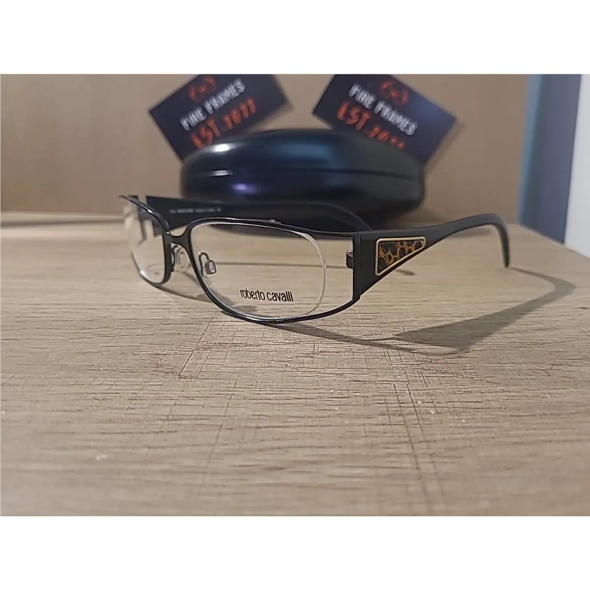 Roberto Cavalli Piombo 424 B5 Black Glasses Eyeglasses 53-17-130 Italy Rare Set