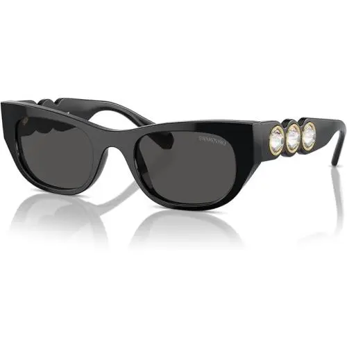 Swarovski SK6022F Black 53-21-140 Women Crystal Sunglasses with Case