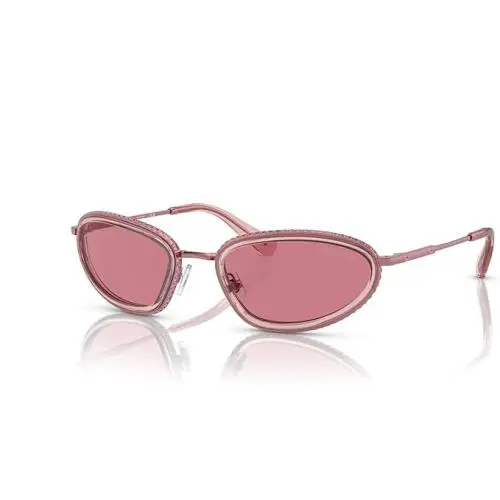 Swarovski Women Sk7004 Oval Crystal Sunglasses 55-22-130 Pink IN Gift Box