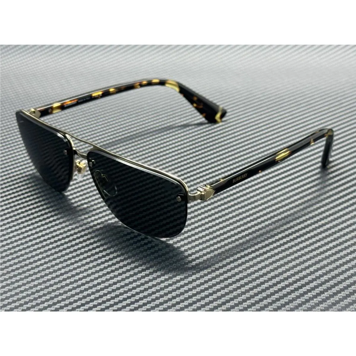 Burberry BE3164 110987 Gold Grey Men`s 62 mm Sunglasses