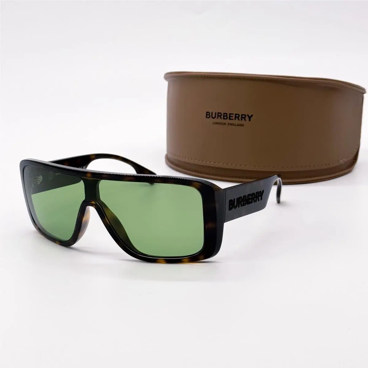 Burberry BE4401U 3002/2 Dark Havana/green Men Sunglasses Burberry