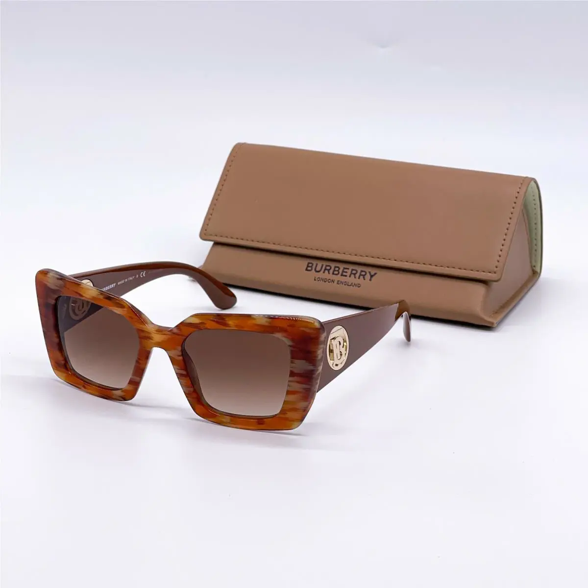 Burberry BE4344 3940/13 Brown Cat Eye Sunglasses Burberry B 4344 Brown