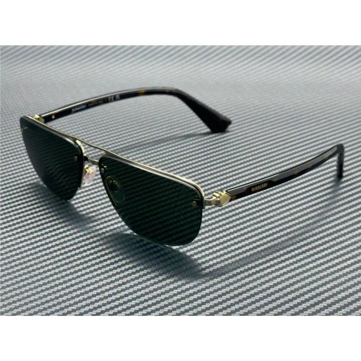 Burberry BE3164 110971 Gold Green Men`s 62 mm Sunglasses