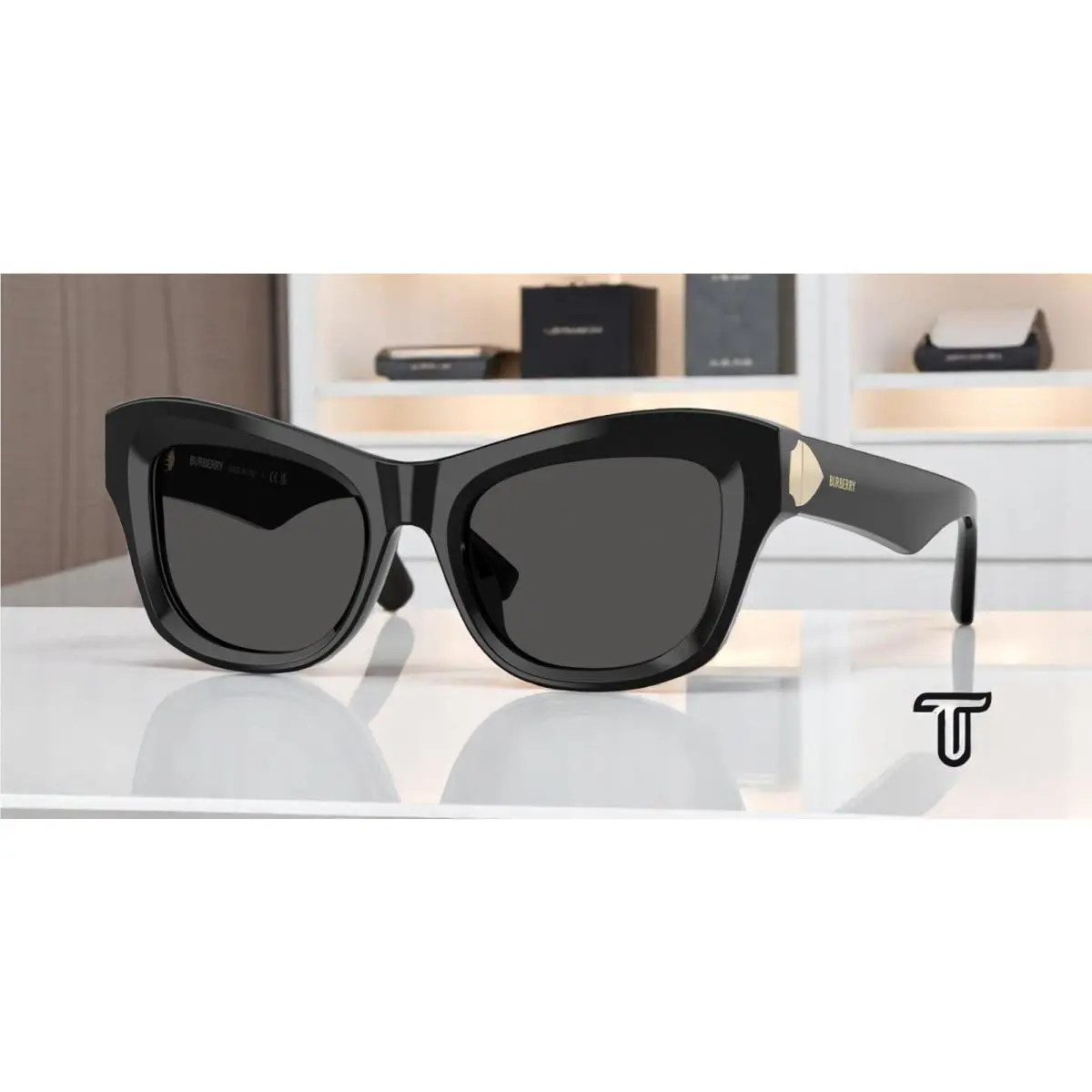 Burberry BE4442U 300187 Black Dark Grey 51 mm Women`s Sunglasses