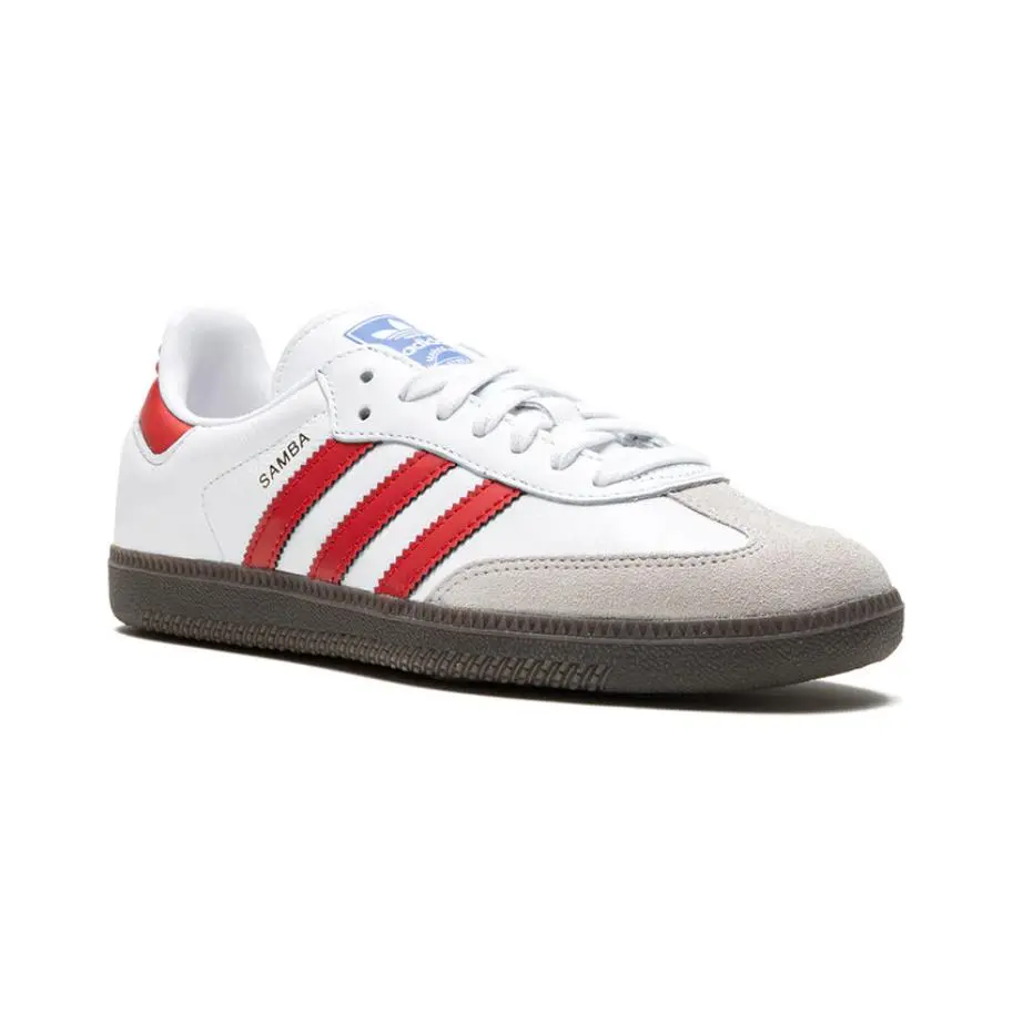 Size 12 - Adidas Samba OG White Scarlet - White