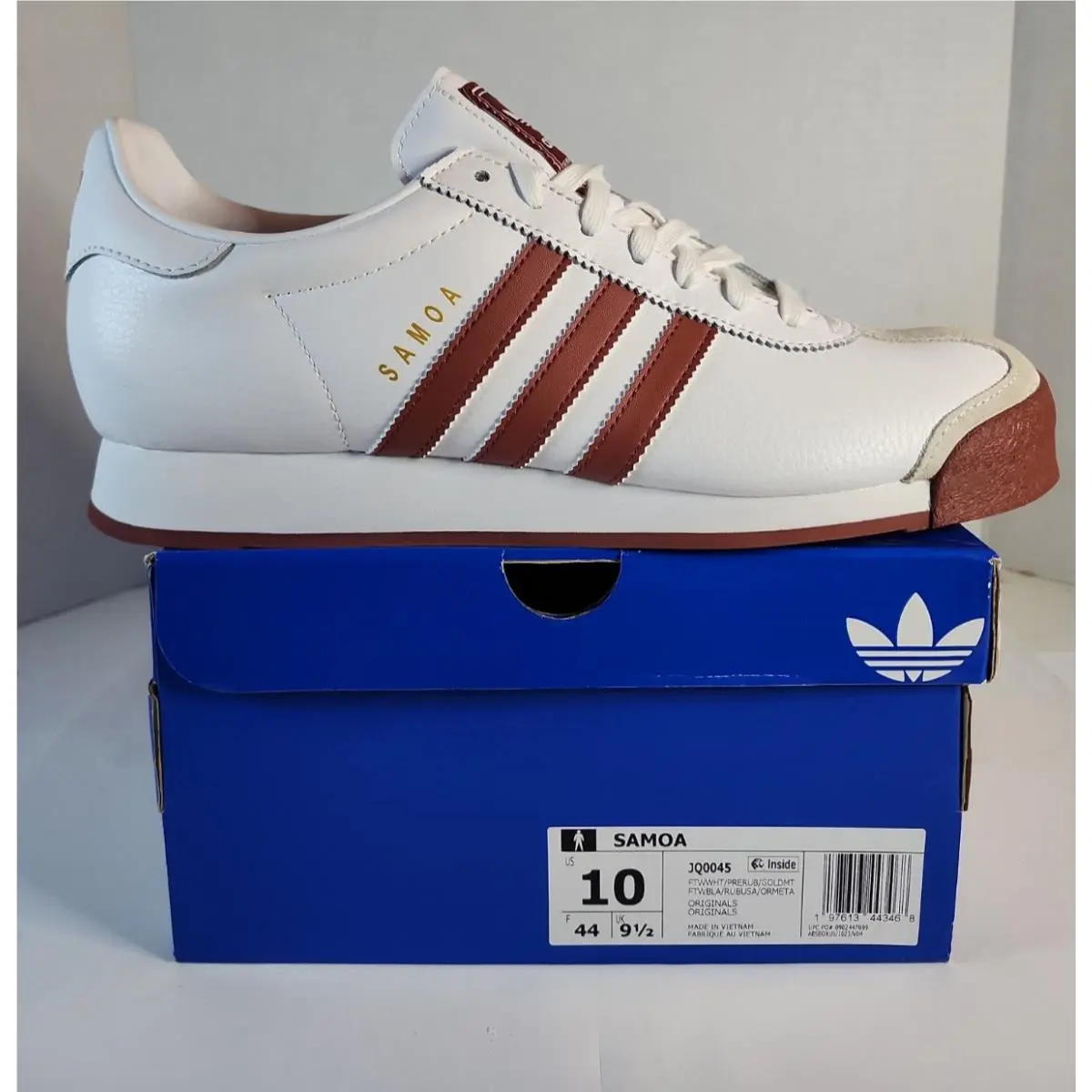 Size 10 Men’s Adidas Samoa Black/preloved Ruby JQ0046