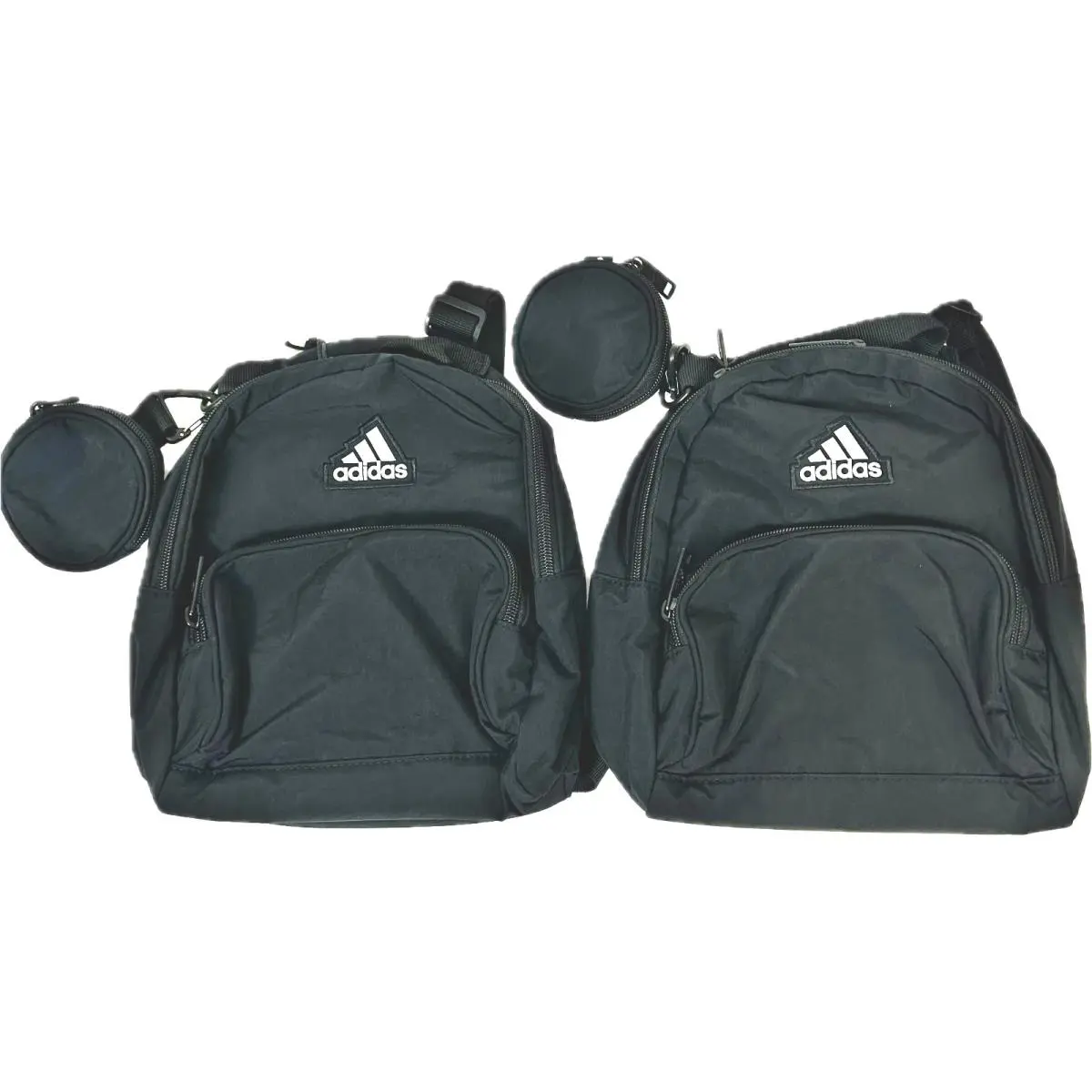 Lot of 2Adidas Must Have Mini Backpack Coin Bag Set Black White Travel B20