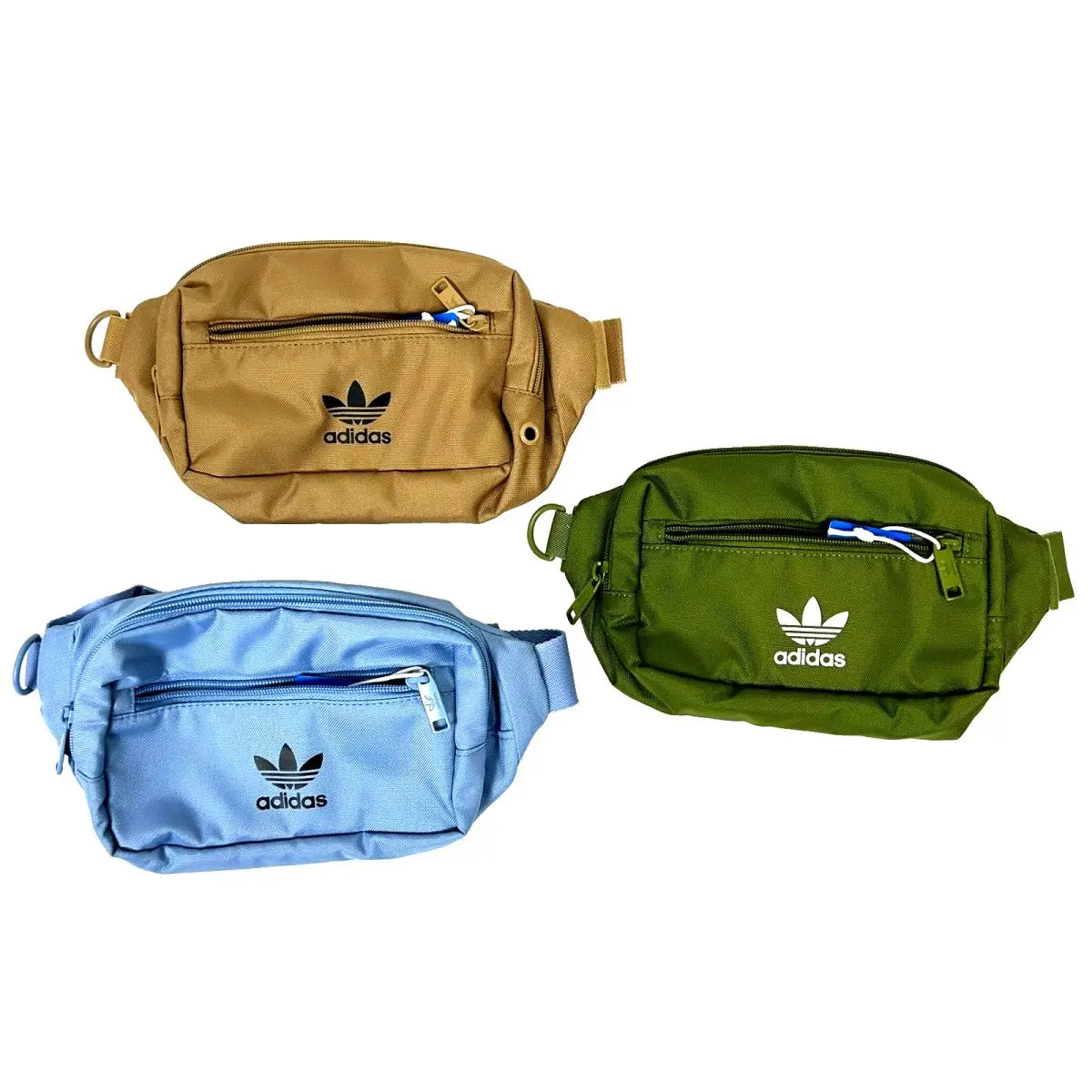 Lot of 3 Adidas Originals For All Waist/ Fanny Pack Blue/brown/olive Unisex