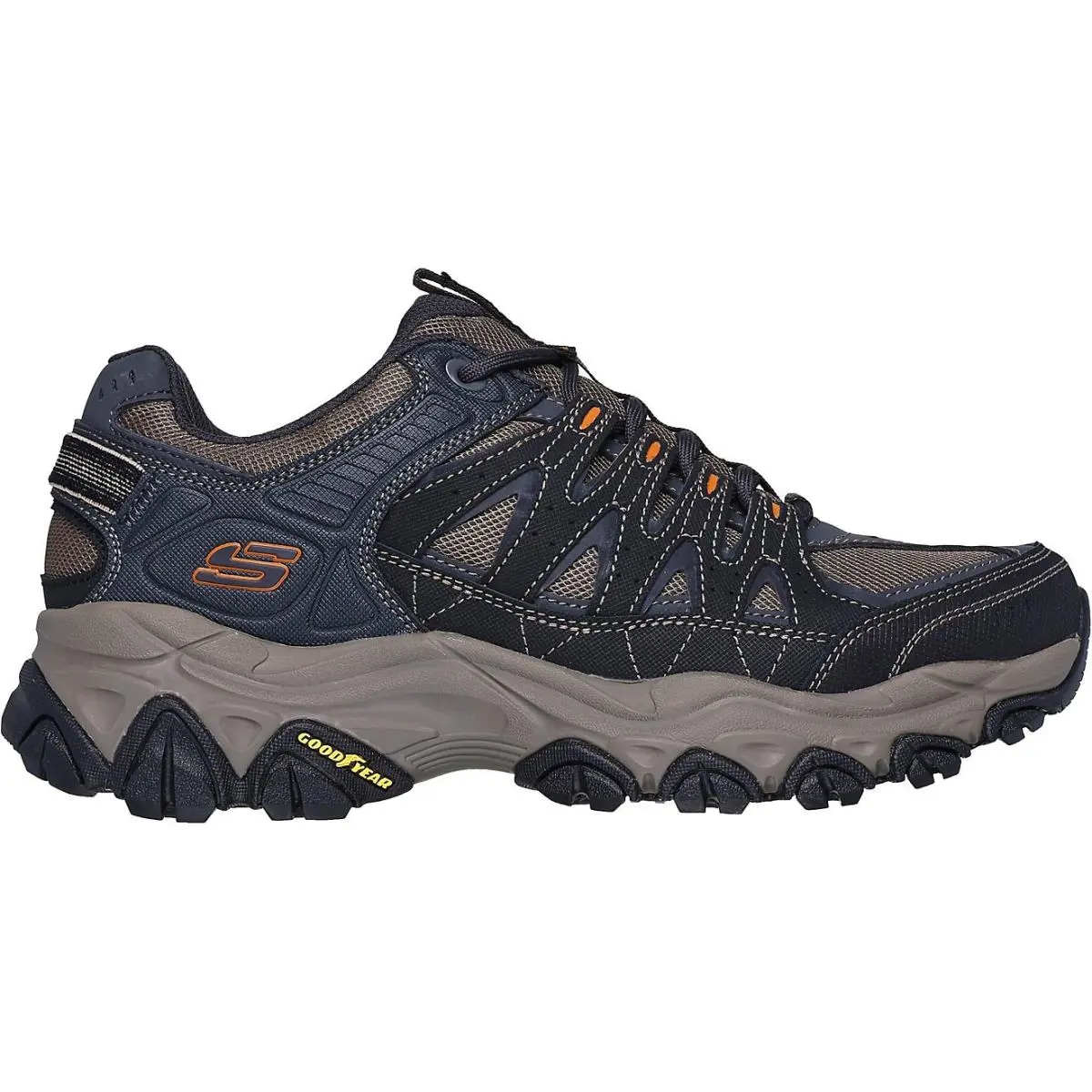 Men`s Skechers After Burn M Fit 2.0 Hiking Wide Width - Charcoal / Blue
