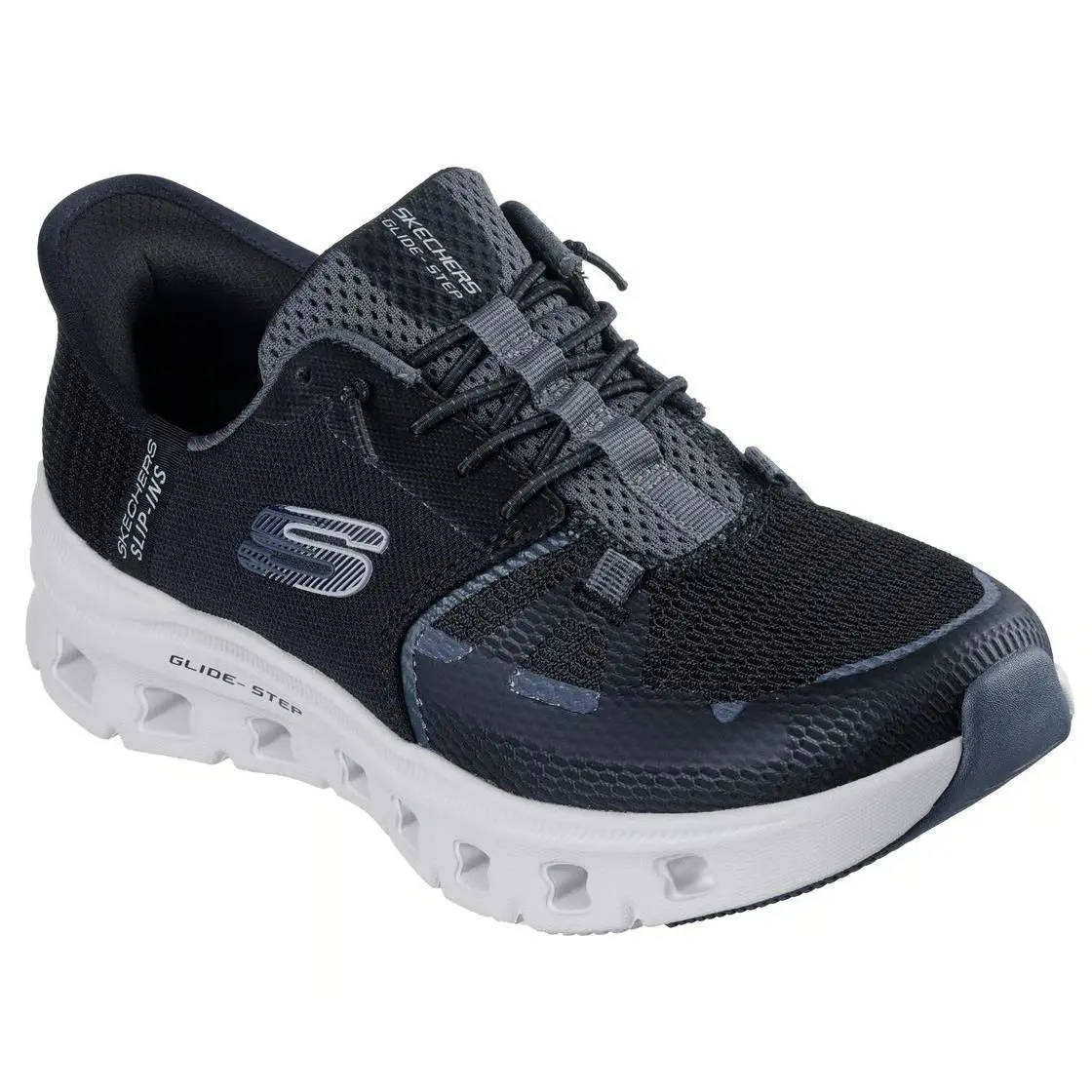 Skechers Shoes Women`s Wide Fit Slip Ins Black Glide Step Comfort Casual 150420 - Black