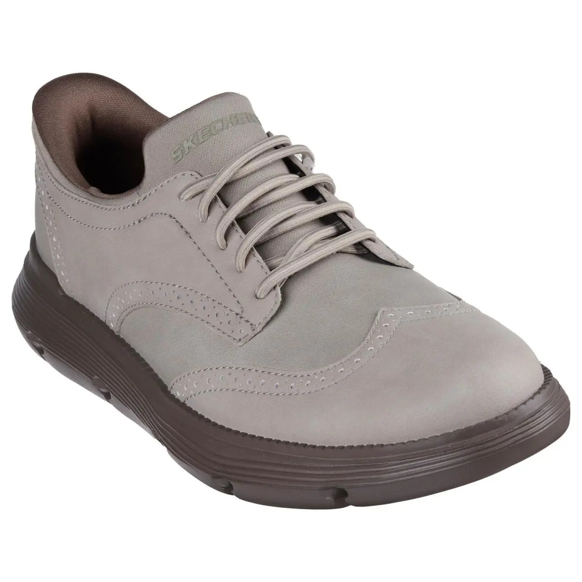 Men`s Skechers Slip-ins: Garza Sully Wingtip Oxford 205311 /cmnt Sizes Cement - Cement