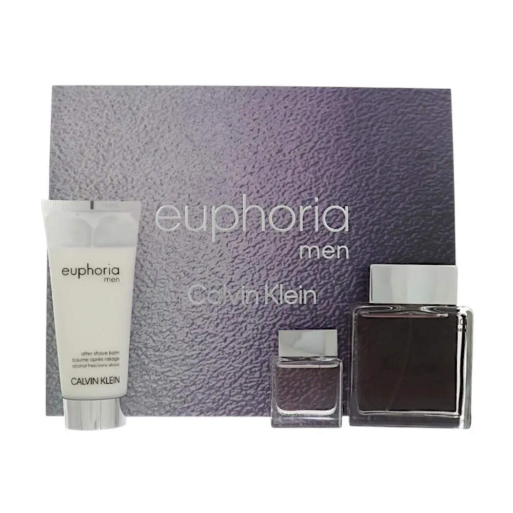 Euphoria by Calvin Klein Gift Set For Men 3 Piece Set For Men: 3.3 Oz Eau De