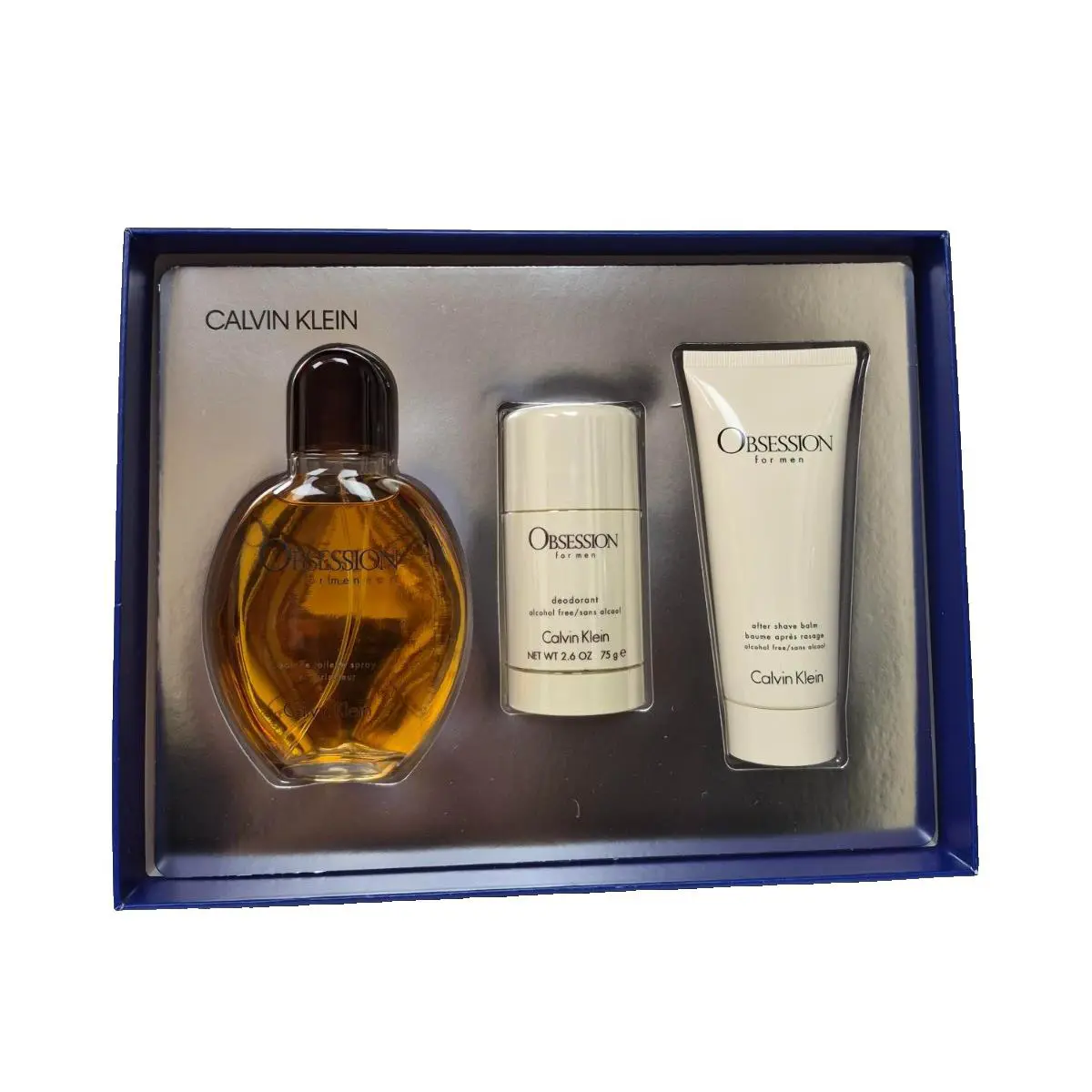 Calvin Klein Obsession Men Set 4.2 Edt Spray 2.6 Deodorant Stick 3.4 After Shave