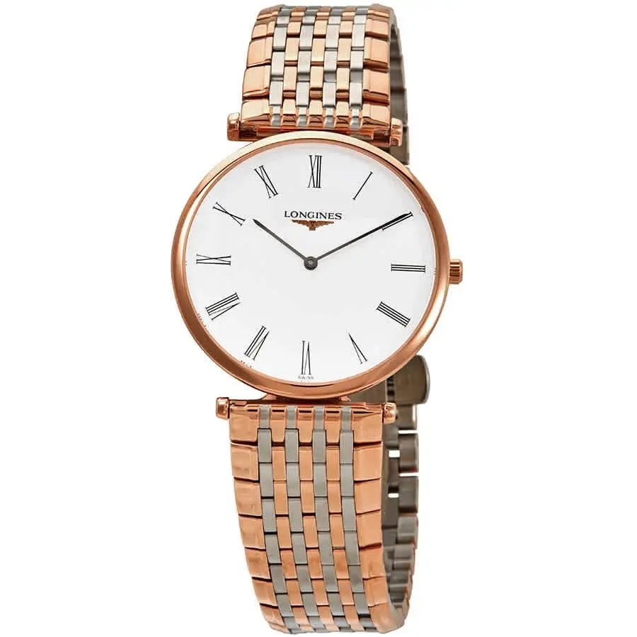 Longines La Grande Classique White Dial Rose Gold-tone Ladies Watch