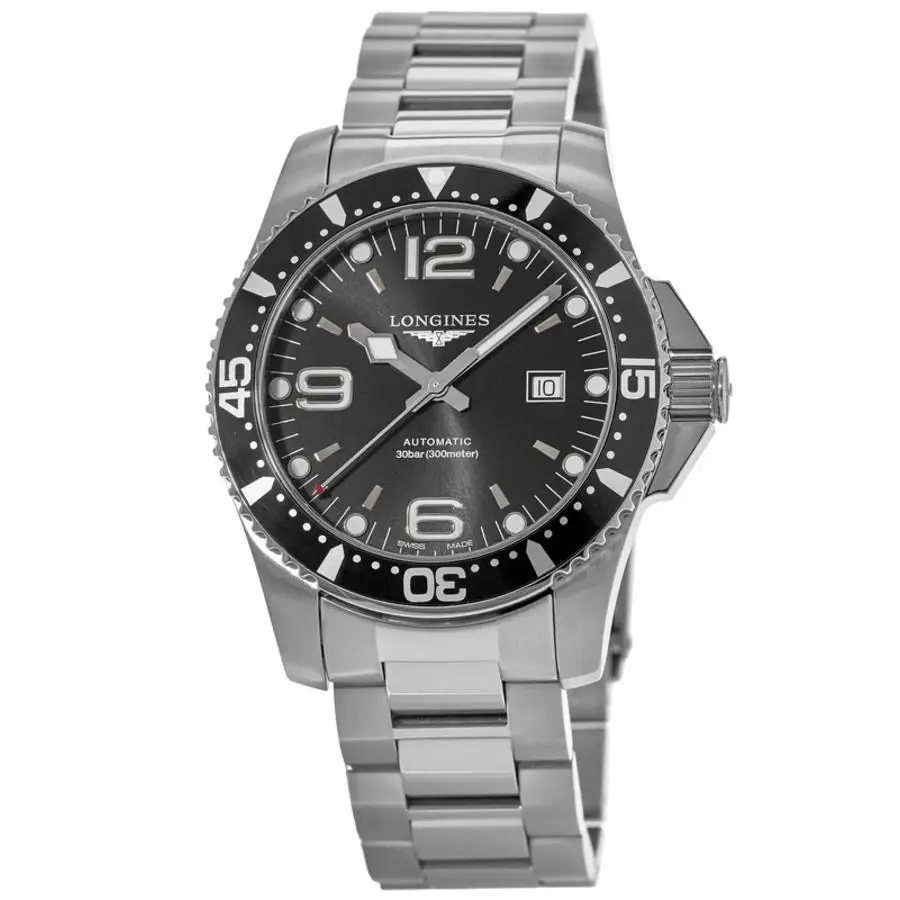 Longines Hydroconquest Automatic Black Dial Men`s Watch L3.841.4.56.6 - Black / Silver, Face: Black, Dial: Black
