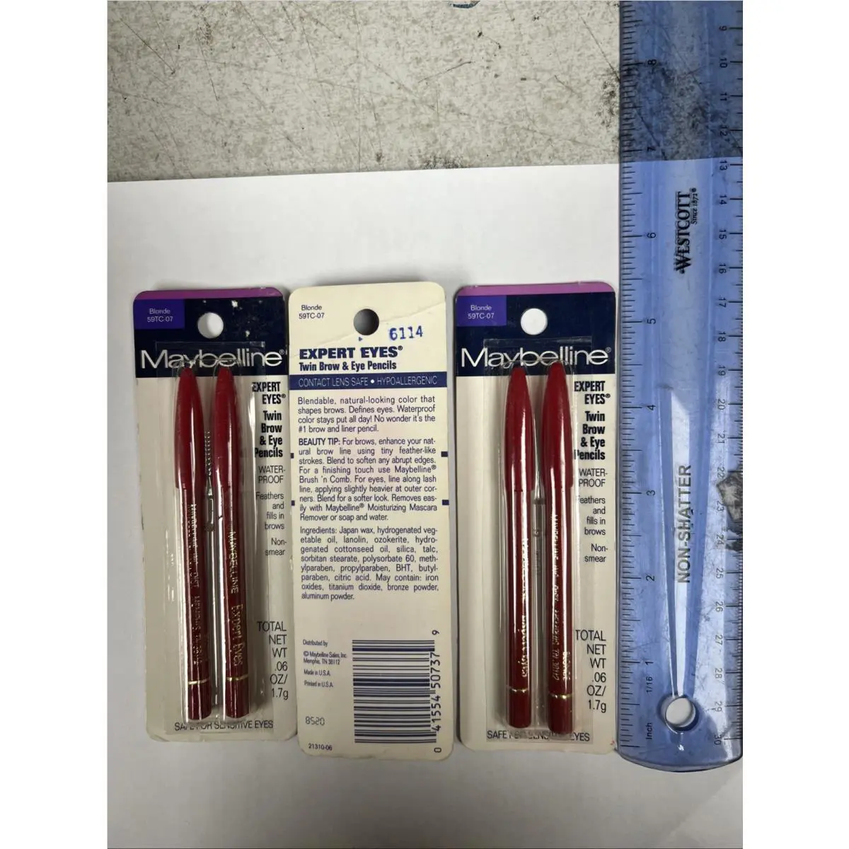 3 Paks Total 6 Maybelline Twin Brow Eye Pencils Blonde AS Shown