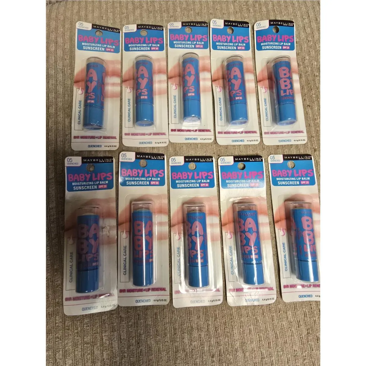 Lot of 11 Maybelline Baby Lips 05 Quenched Moisturizing Lip Balm Sunscreen SPF20