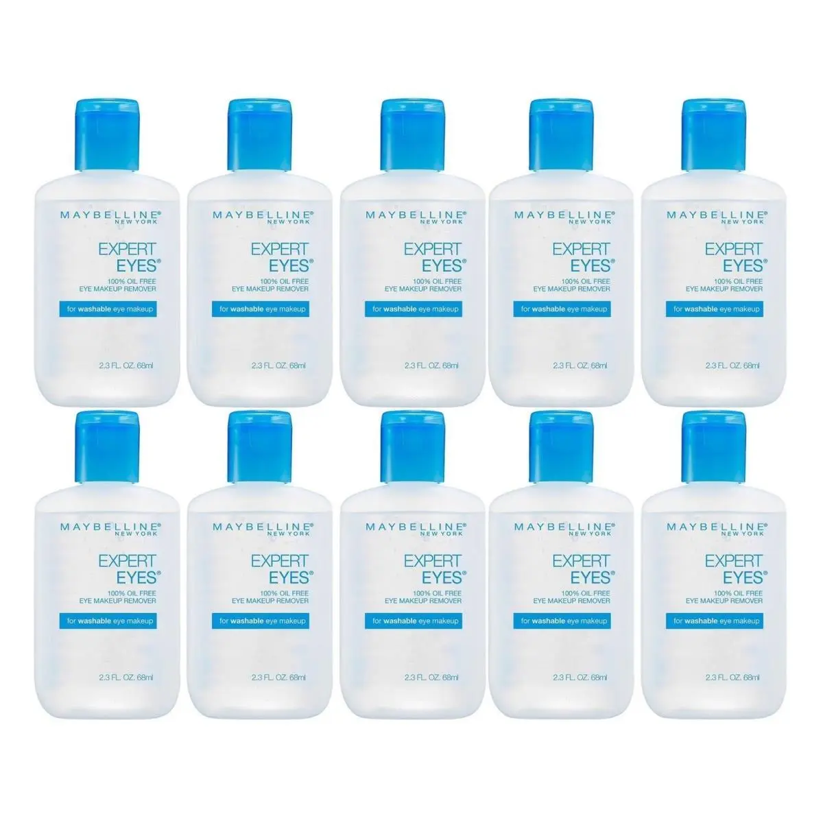 Maybelline Expert Eyes Oil Free Eye Makeup Remover 2.3 fl oz 10 Pack