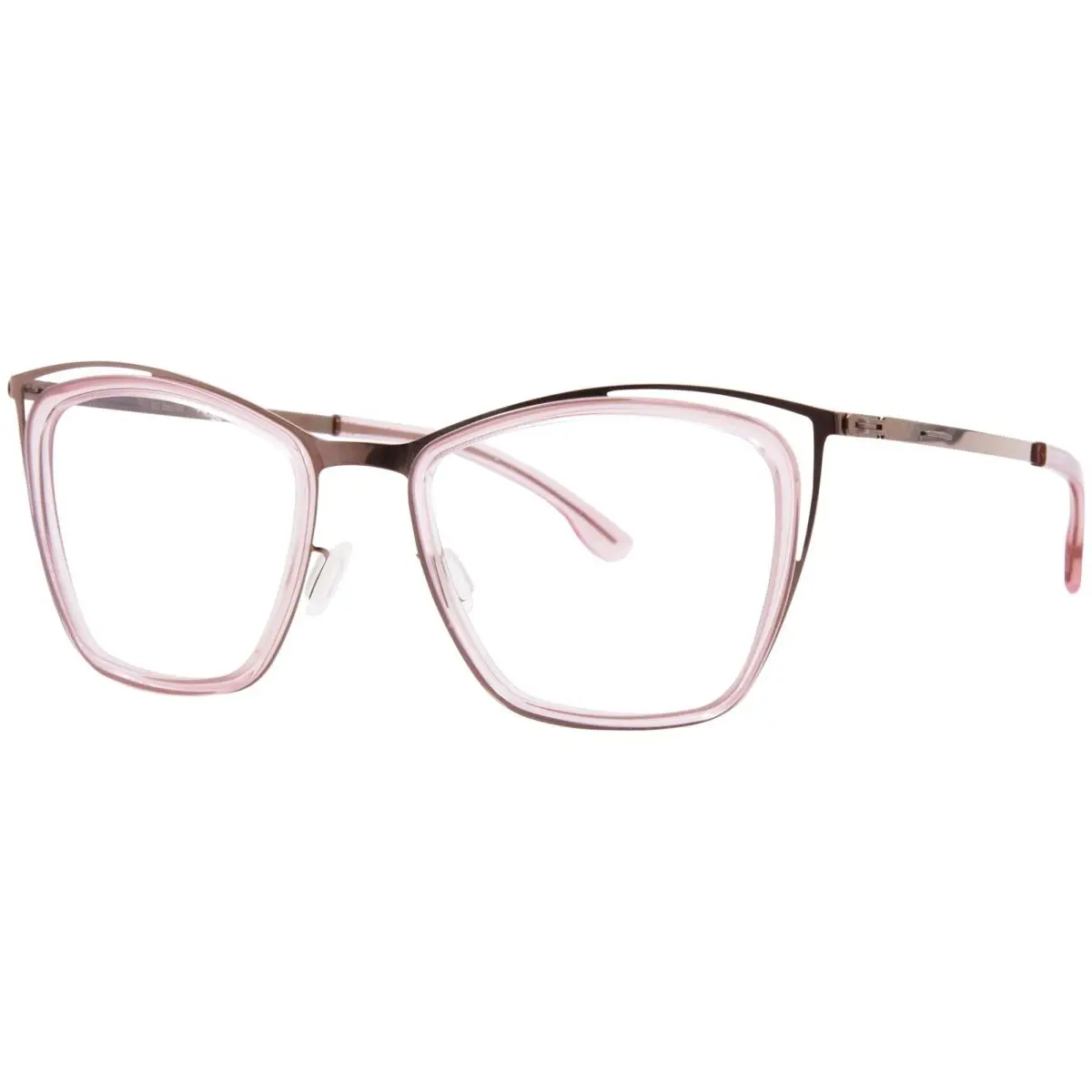 Ic Berlin Louisa Eyeglasses Women`s Rose Hd/shiny Copper Full Rim Cat Eye 47mm