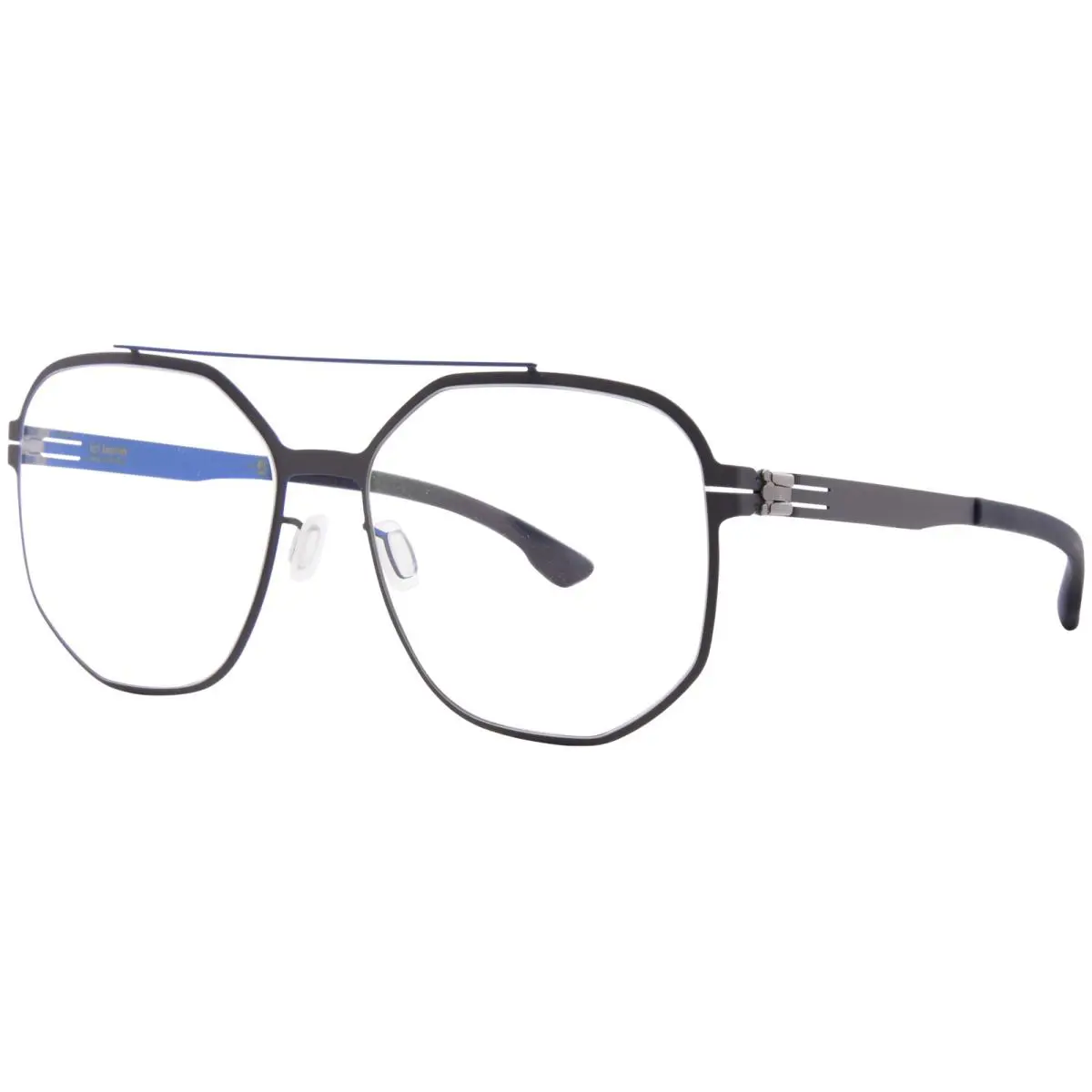 Ic Berlin Bradly-h Eyeglasses Men`s Boulder Blue Full Rim Square Shape 56mm by ic! berlin