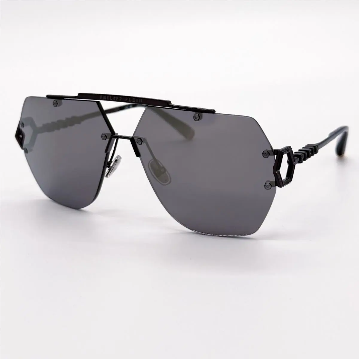 Philipp Plein Sleek SPP111 672X Grey Unisex Sunglasses Philipp Ple