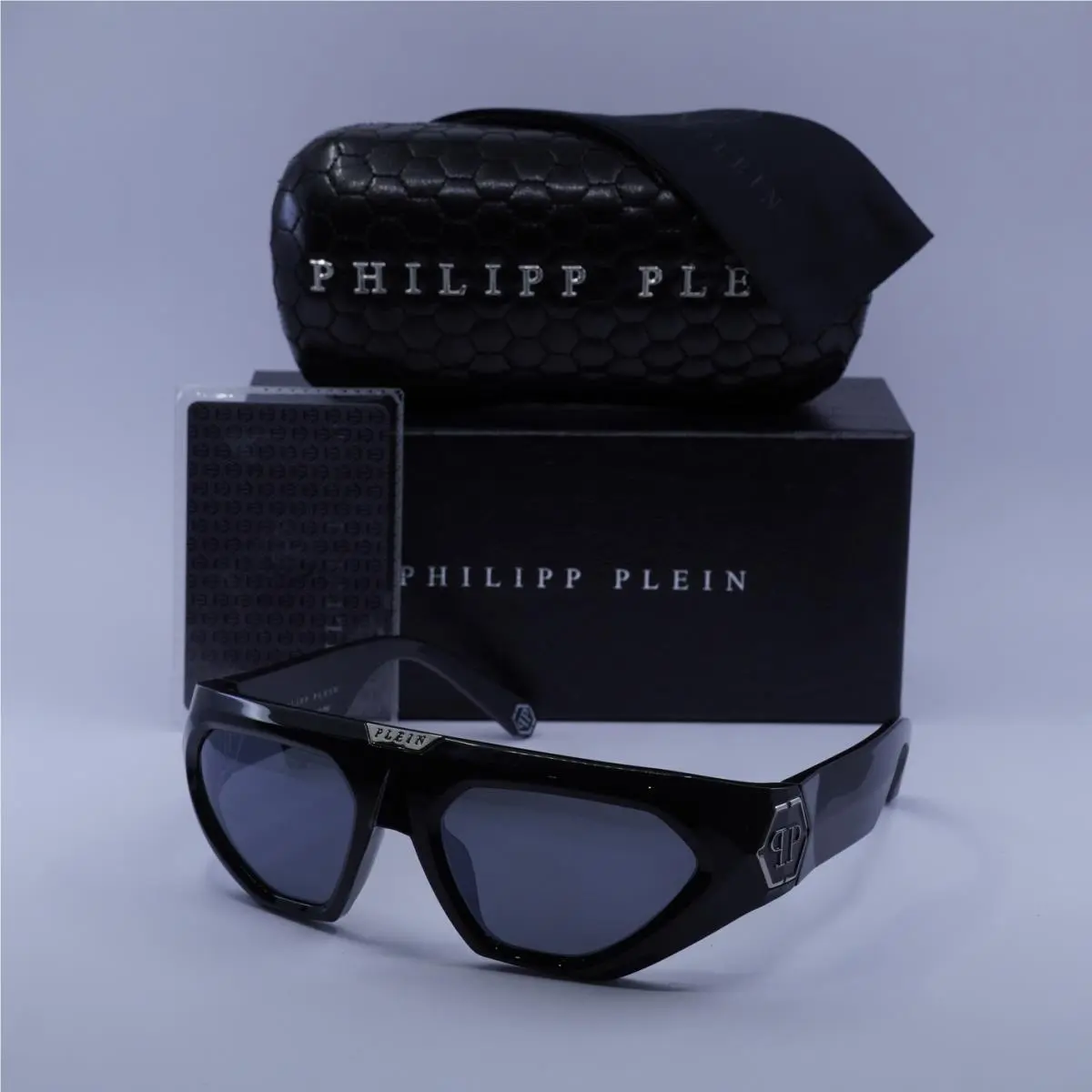 Philipp Plein SPP153 Z42X Shiny Black/grey Silver Mirror 58-21-125