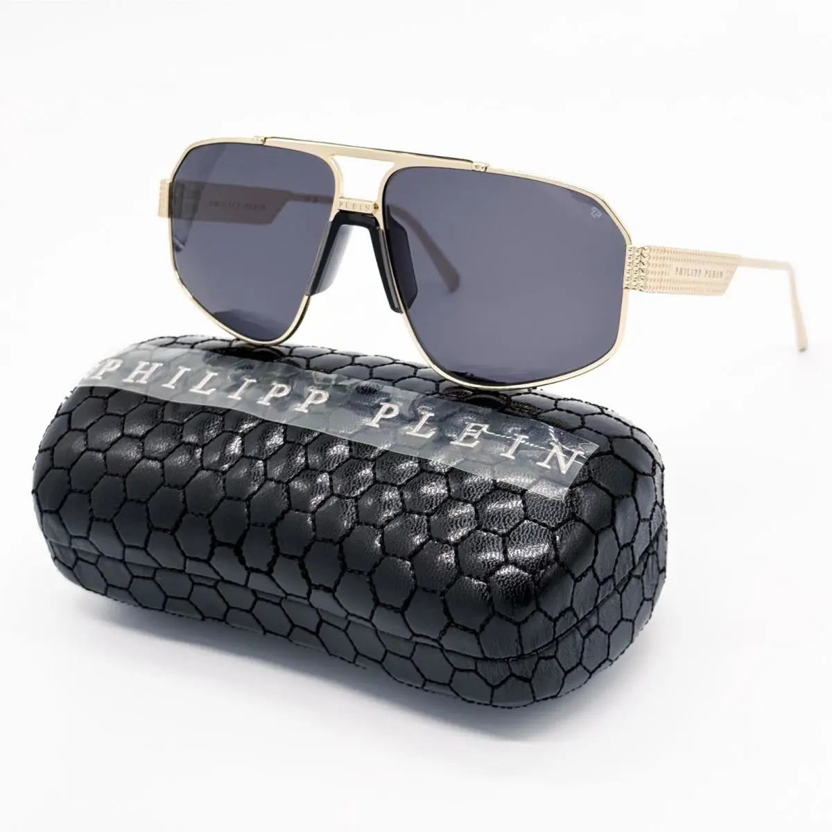 Philipp Plein Sunglasses SPP106M 302 Pilot Gold/gray Men Eyewear Philipp Ple