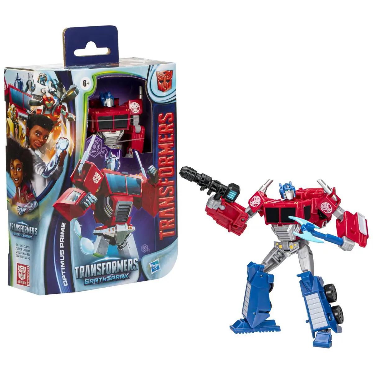 Transformers Toys Earthspark Deluxe Class Optimus Prime Action Figure 5-Inch R