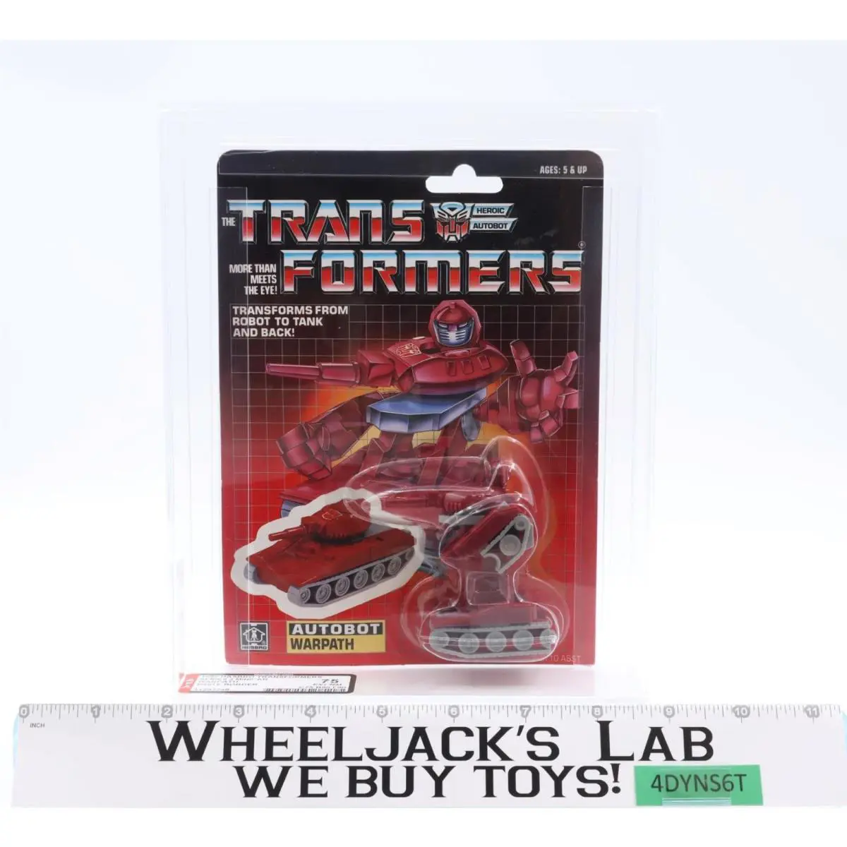 Warpath White Border Afa Graded 75 75/90/90 G1 Transformers Hasbro