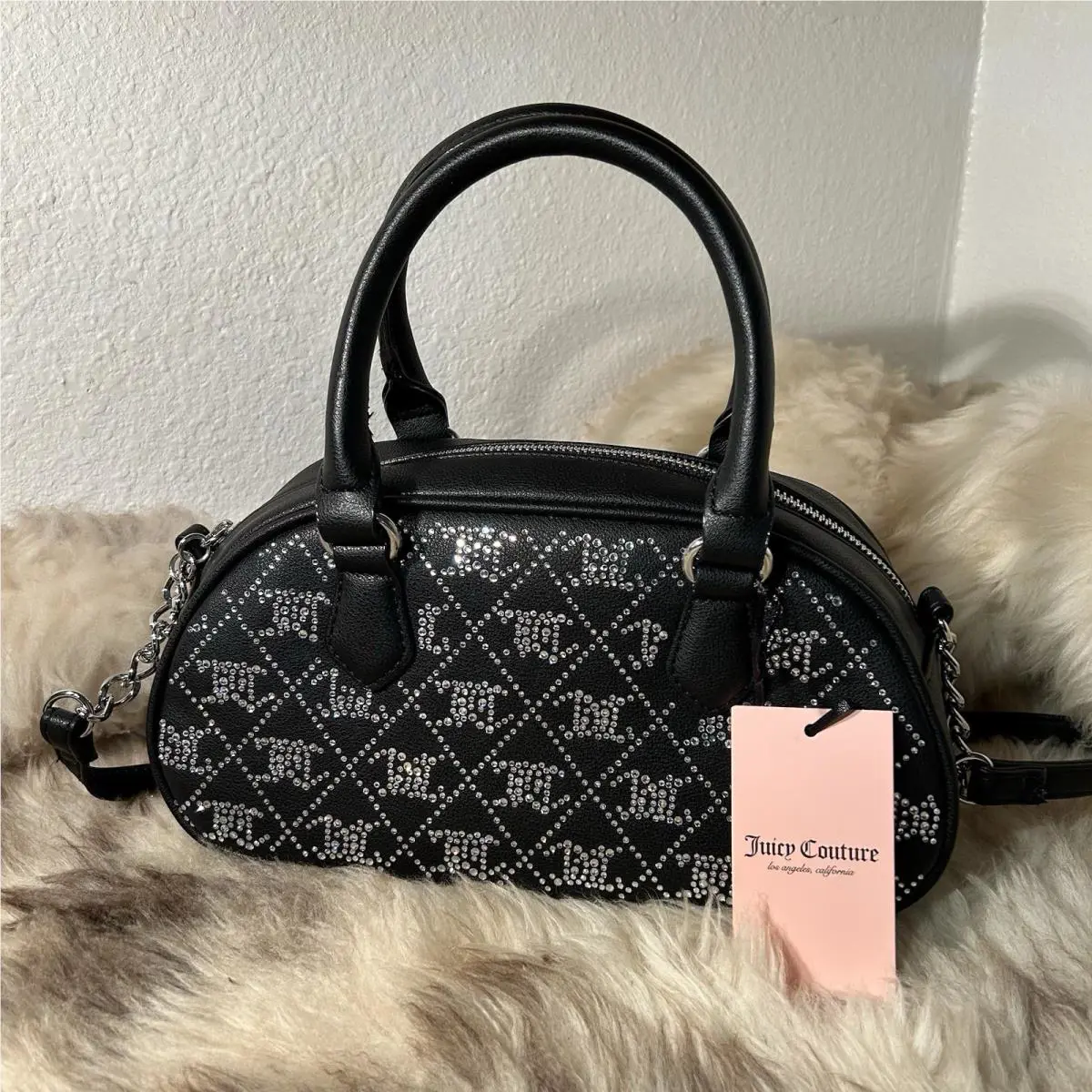 Juicy Couture Crystal Crush Satchel - Liquorice Black