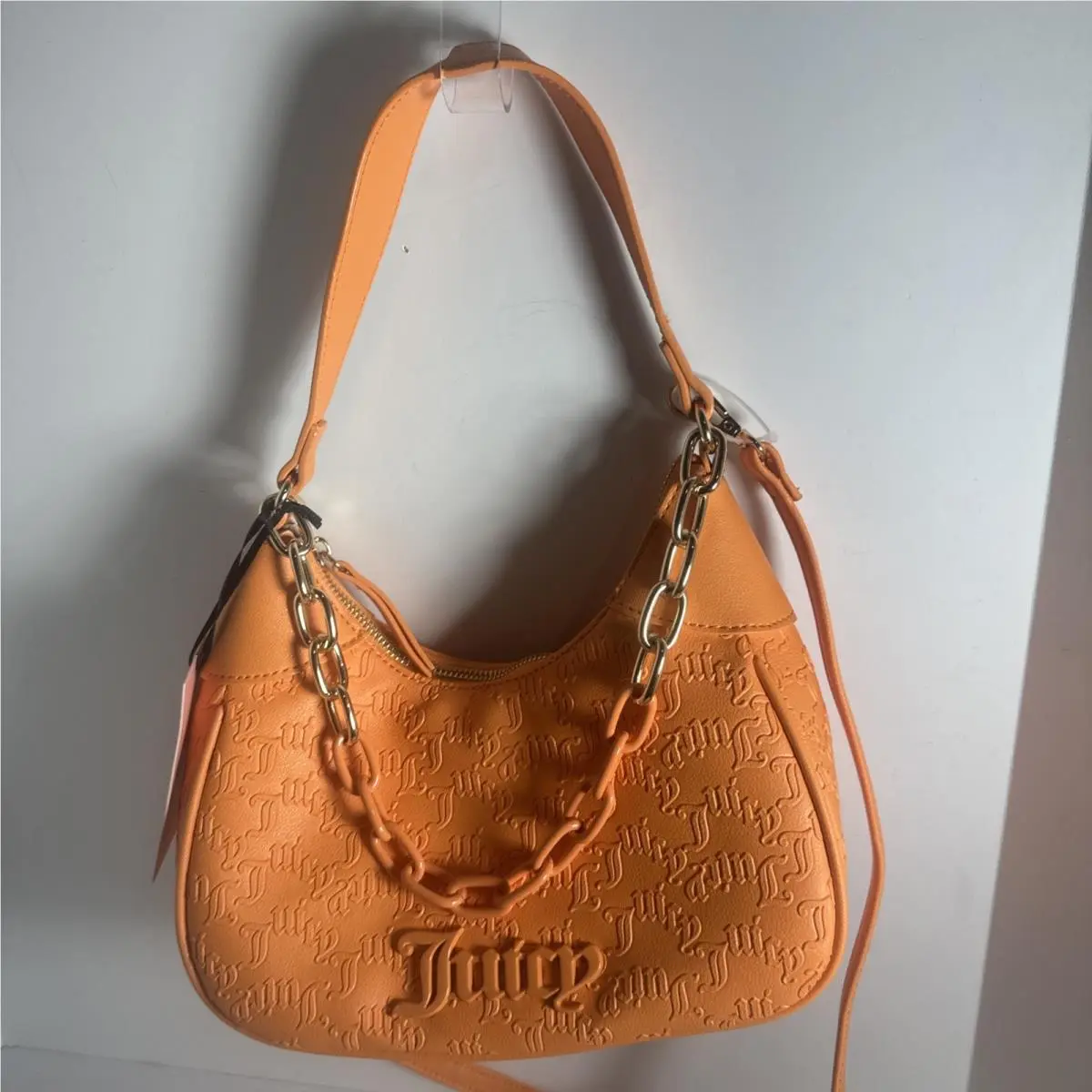 Juicy Couture Shoulder Purse Orange Embossed