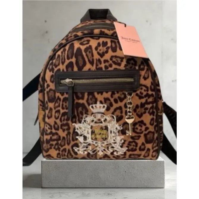 Juicy Couture “juicy For All” Leopard Cheetah Print Velour Backpack