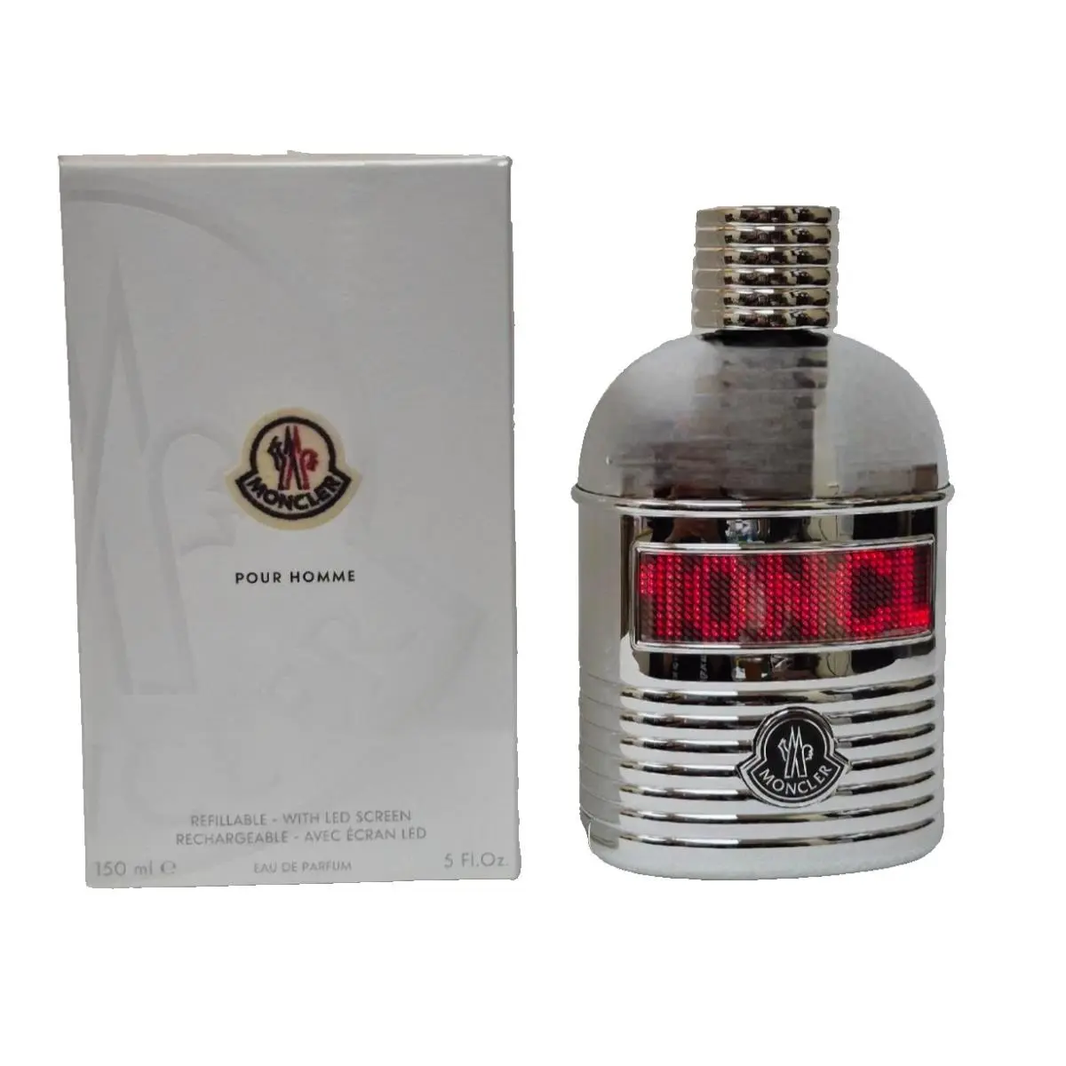 Moncler Pour Homme 5 oz Eau DE Parfum Refillable with Led Screen