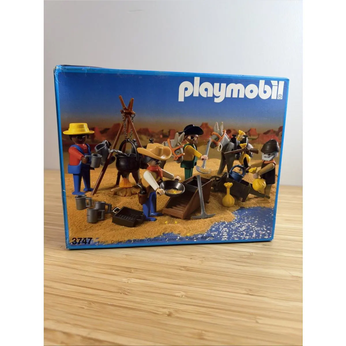 Vintage 1987 Playmobil 3747 Gold Miners Panning Mining Playset Old West