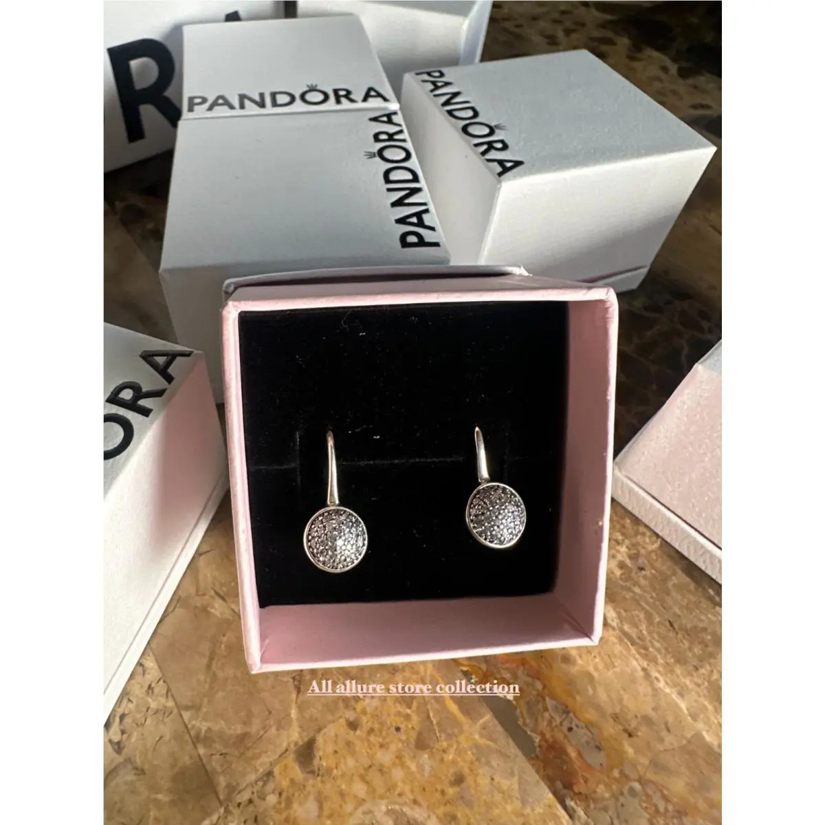 Pandora Drop Hook CZ Earings Dazzling Droplets 290734CZ w/ Box